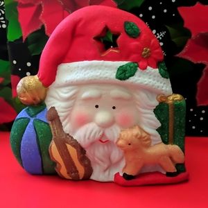 Santa & Gifts Candle Holder